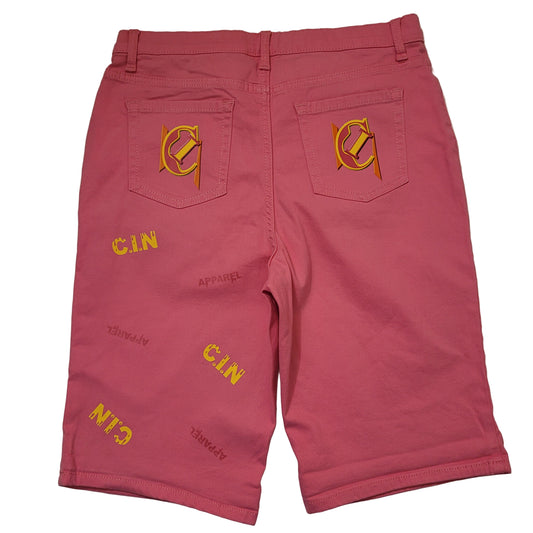 pink youth shorts